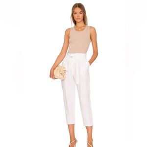 L’Agence Heather Paperbag White Linen Pants NWOT